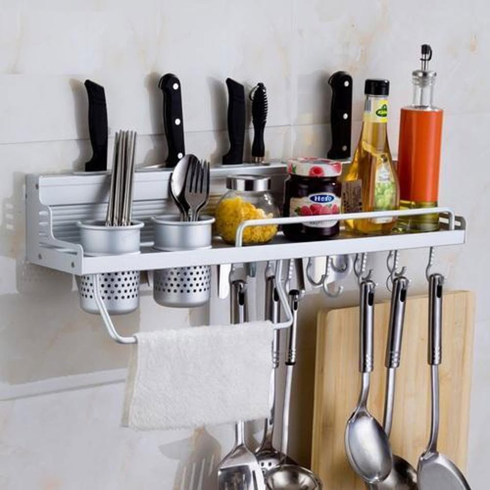 Organized Utensil Racks High Quality Utensils Aluminum Storage Rack Organizer - Hasan Bazaar