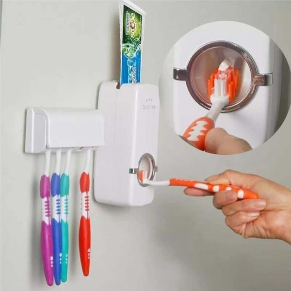 Automatic Toothpaste Dispenser And Brush Holder Set