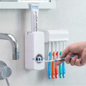 Automatic Toothpaste Dispenser And Brush Holder Set