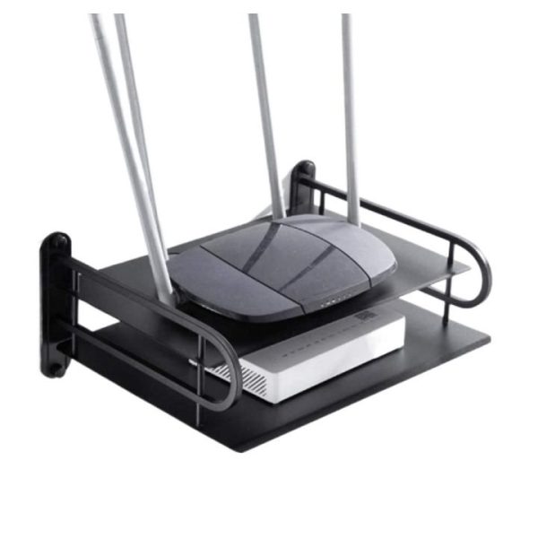 Metal Wifi Router Stand Shelf Double Layer Wall Mounted Shelf Home Decorator