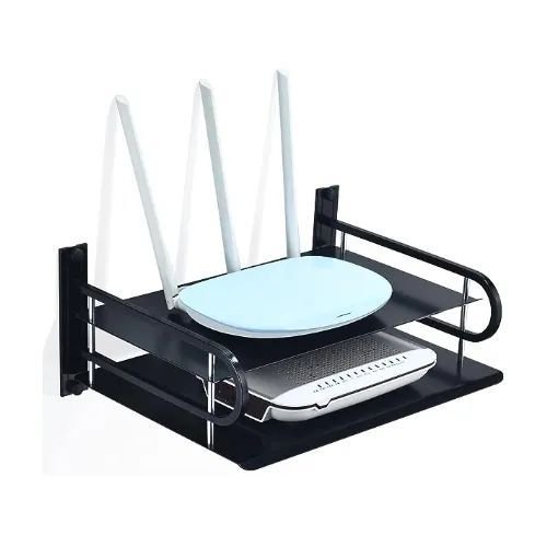 Metal Wifi Router Stand Shelf Double Layer Wall Mounted Shelf Home Decorator