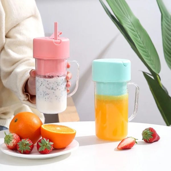6 blade powerful portable rechargeable juicer mug with straw