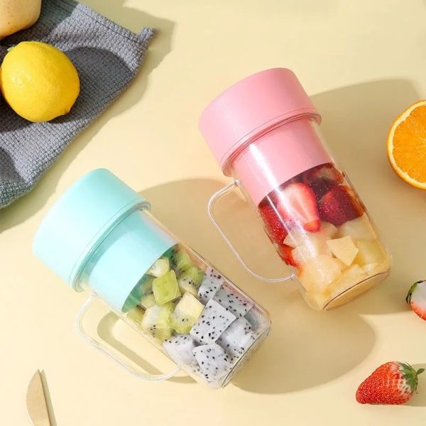 6 blade powerful portable rechargeable juicer mug with straw