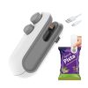 2 In 1 mini sealing Machine USB Rechargable Heat Sealer Storage Bag Plastic Package Food Sealer