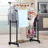 2 Layers Double pole Clothes Hanging Rack With Shoe Rack