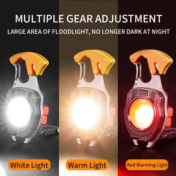 USB Rechargeable Waterproof LED Mini Keychain Light With Bottle Opener, Screwdriver