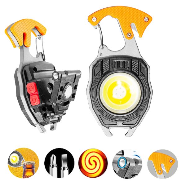 USB Rechargeable Waterproof LED Mini Keychain Light With Bottle Opener, Screwdriver