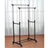 2 Layers Double pole Clothes Hanging Rack With Shoe Rack