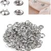 100 Sets Snap Button Silver