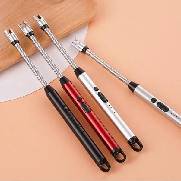 Electric Kitchen Gas Lighter Arc Lighter USB Rechargeable Long Lighter Windproof Candle Lighter Plasma Flexible