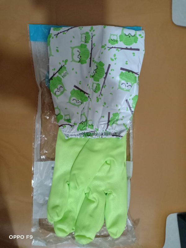 Silicone Dish Washing Kitchen Hand Gloves Multicolor