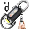 Mini Keychain Flashlight 7 Modes High Power LED + COB Keychain Flashlight with Type-C Charger