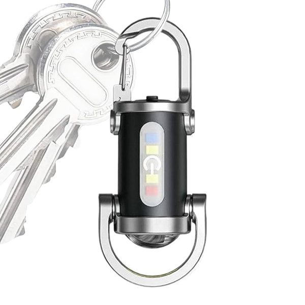 Mini Keychain Flashlight 7 Modes High Power LED + COB Keychain Flashlight with Type-C Charger