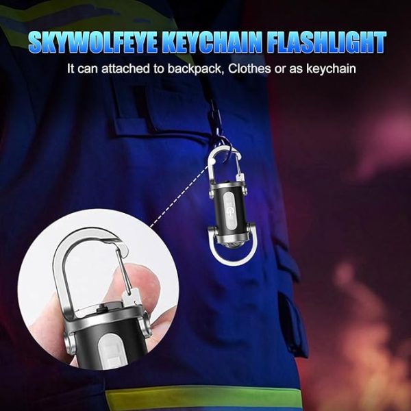 Mini Keychain Flashlight 7 Modes High Power LED + COB Keychain Flashlight with Type-C Charger