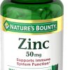 Nature's Bounty Zinc 50mg, Immune Support & Antioxidant Supplement, Promotes Skin Health, 1 Caplet Per Day, Gluten Free, 400 Vegetarian Caplets Brand Nature's Bounty