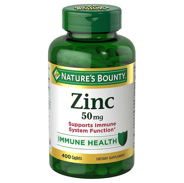 Nature's Bounty Zinc 50mg, Immune Support & Antioxidant Supplement, Promotes Skin Health, 1 Caplet Per Day, Gluten Free, 400 Vegetarian Caplets Brand Nature's Bounty