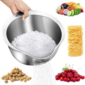 Rice Washer Strainer Bowl 4 in 1 Washing Bowl for Quinoa