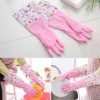 Silicone Dish Washing Kitchen Hand Gloves Multicolor