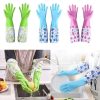 Silicone Dish Washing Kitchen Hand Gloves Multicolor