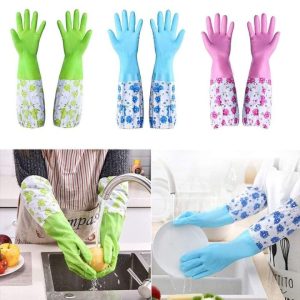 Silicone Dish Washing Kitchen Hand Gloves Multicolor