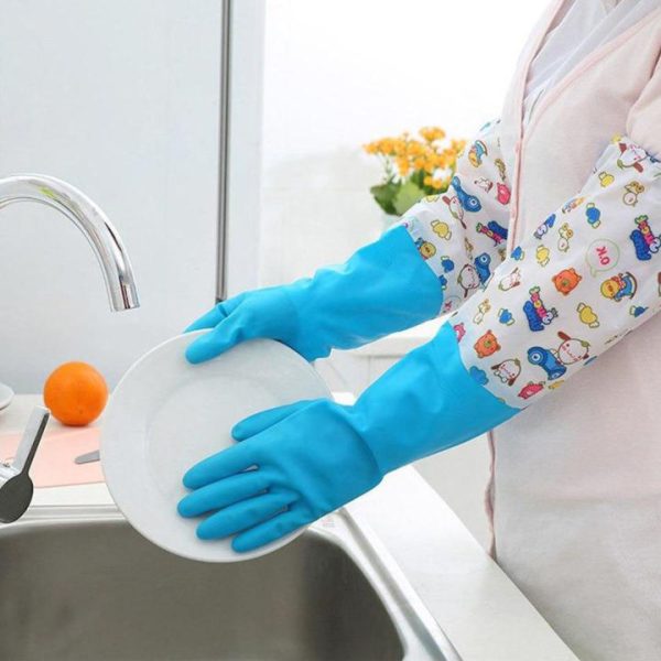 Silicone Dish Washing Kitchen Hand Gloves Multicolor