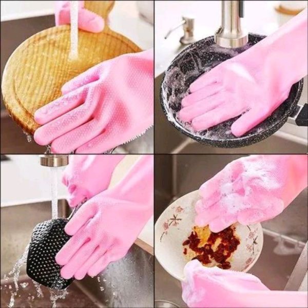 Silicone Dish Washing Kitchen Hand Gloves6 High Quality Silicone Dish Washing Kitchen Hand Gloves