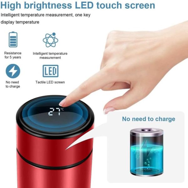 Smart Water Bottle3 Smart Water Bottle Stainless Steel Vacuum Flask, Travel Mug with Smart LCD Touch