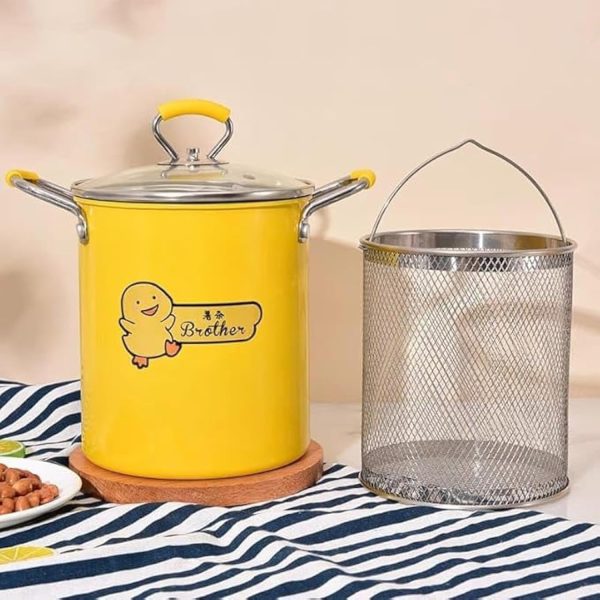 3L Stainless Steel Deep Fryer Pot with Basket 2 3L Stainless Steel Deep Fryer Pot with Basket - Oil Filtration System, Non-Stick