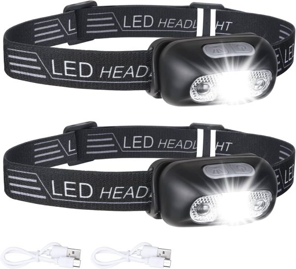 Portable LED Sensor Headlamps2 Portable LED Sensor Headlamps USB Rechargeable Induction Torch Headlight Waterproof