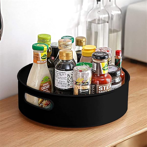 Rotable Multifuctional Storage tray1 Multi-function 360 Degree Rotating Storage Tray Container Non-Skid Kitchen