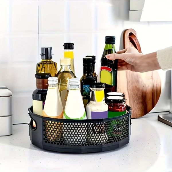 Rotable Multifuctional Storage tray3 Multi-function 360 Degree Rotating Storage Tray Container Non-Skid Kitchen