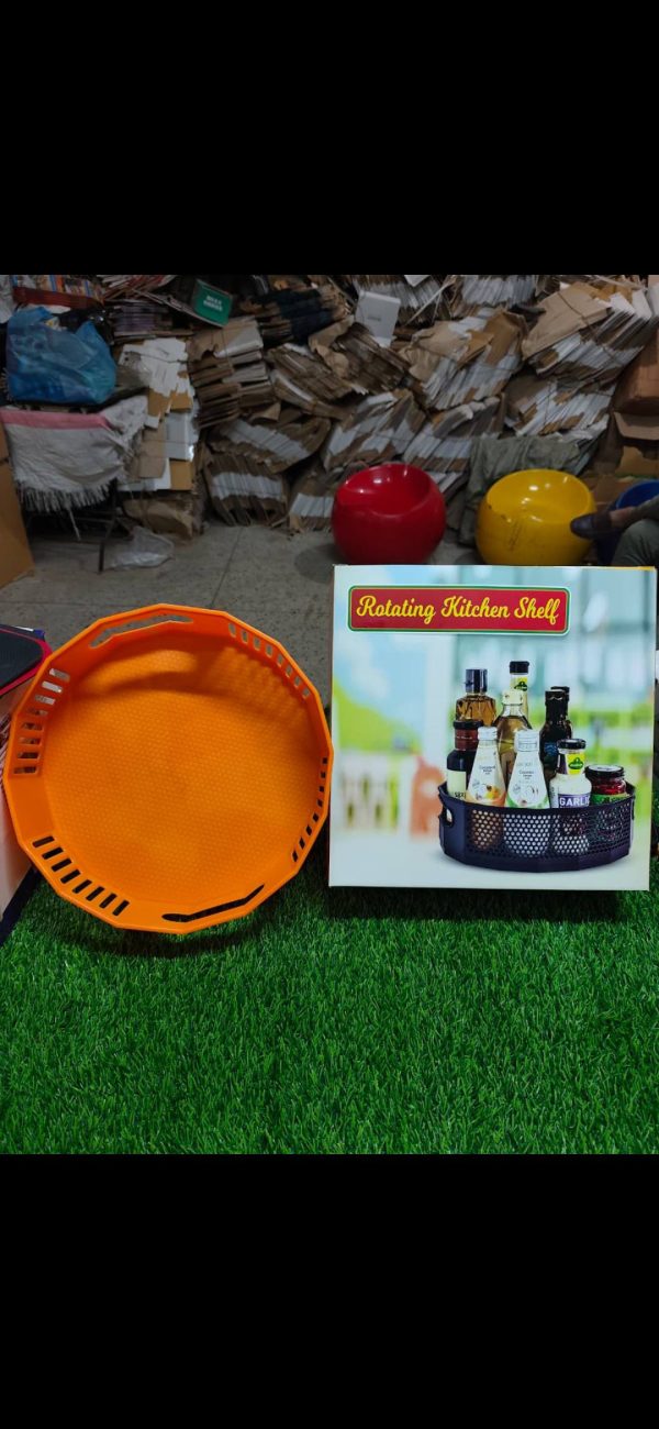 Rotating Storage Tray Container1 Multi-function 360 Degree Rotating Storage Tray Container Non-Skid Kitchen