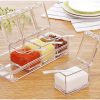 4 Spice Crystal Seasoning Box1 4 Spice Crystal Seasoning Box for Kitchen 4pcs Spice Rack Transparent Crystal Seasoning Box With Spoons