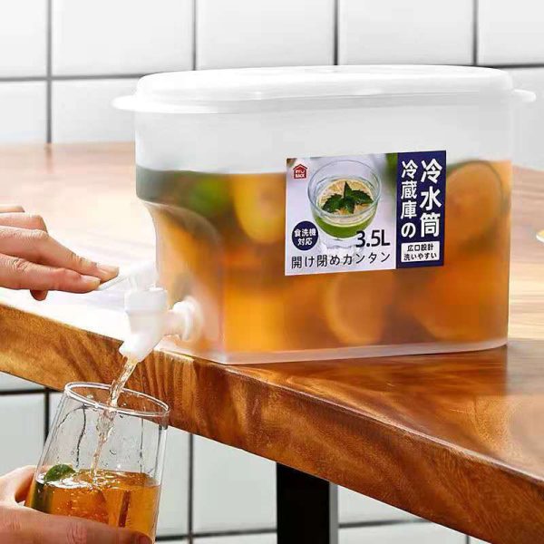 Drink Dispenser Cold Kettle with Spigot, Refrigerator Cold Kettle Iced Beverage Dispenser