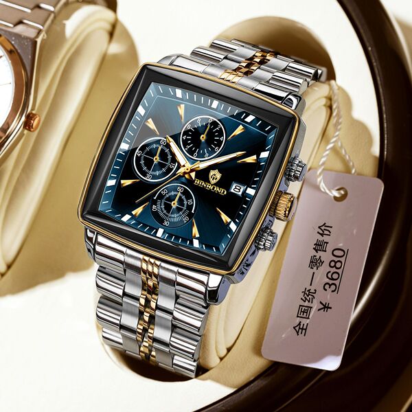 BINBOND Luxury Business Man Wristwatch Non Active Chronograph Watch for Men Squartz Men's Watches
