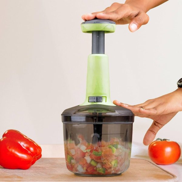 Manual Push Chopper 800ml For Vegetable & fruit Cutting, Strong ABS Material for Long Duration (Multi- Color)