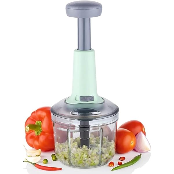 Manual Push Chopper 800ml For Vegetable & fruit Cutting, Strong ABS Material for Long Duration (Multi- Color)