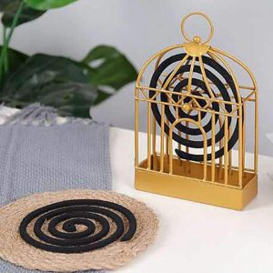 Mosquito Coil Holder, Iron Hollow Mosquito Coils Box, Mosquito Rack Plate With Cover and Handle