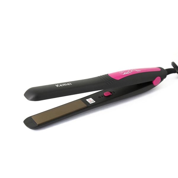 Kemei KM - 328 Hair Straightener - Black and Pink
