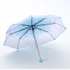 New Transparent Flower Design Folding Women Fashion Umbrella