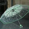 New Transparent Flower Design Folding Women Fashion Umbrella