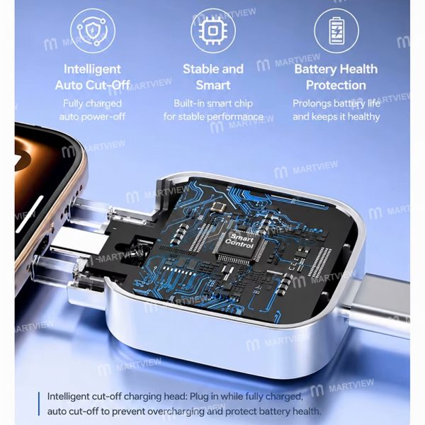 Type-C Overcharge Protection Separator, Smart Full Charge Auto Cut Off Adapter, Safe Night Charging Automatic Disconnect Device