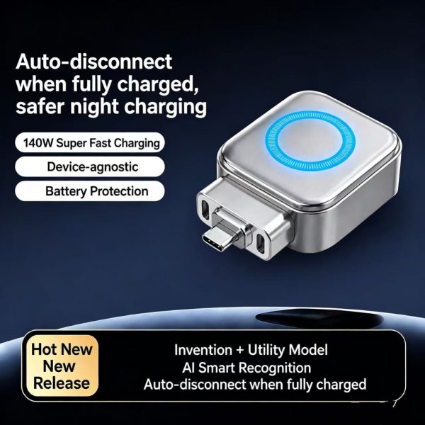 Type-C Overcharge Protection Separator, Smart Full Charge Auto Cut Off Adapter, Safe Night Charging Automatic Disconnect Device