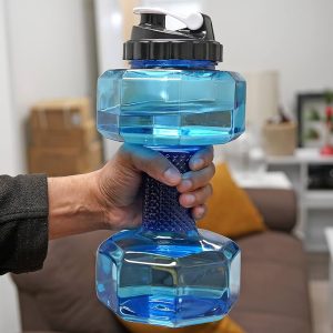 Dumbbell Shaped Kettle Outdoor Fitness Cycling Water Bottle. 2L Dumbbell Shaped Kettle Outdoor Fitness Cycling Water Bottle Weight Strong Water Drinks Accessories