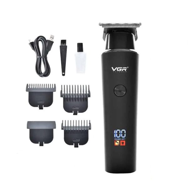 VGR V-937 Professional Hair Trimmer - Rechargeable Cordless Beard Clipper with Digital LED Display