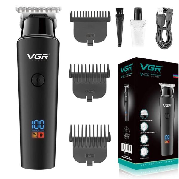 VGR V-937 Professional Hair Trimmer - Rechargeable Cordless Beard Clipper with Digital LED Display