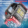 5000mAh Solar LED Flashlight COB Camping Lantern Work Light USB Charging Light Waterproof Portable Searchlight Power Bank